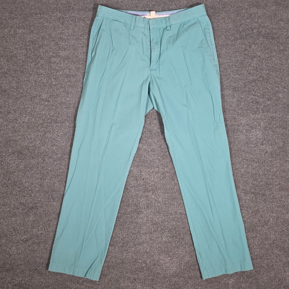 J.Crew Mens Classic Fit Chino Pants Teal Green 100% Cotton 33x30 Straight Leg